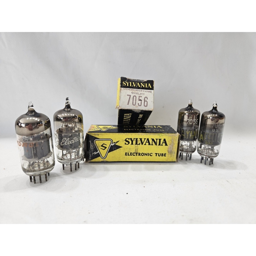 4 Vintage Sylvania Ge Motorola 7056 Vacuum‎ Tube Valve Not Tested Nos
